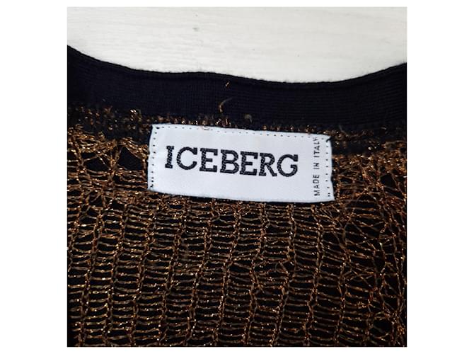Iceberg langer Wollcardigan Braun Schwarz - Ansicht 3