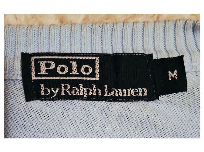 Polo Ralph Lauren Hellblauer Baumwollpullover mit Rundhalsausschnitt und Pony-Logo - Ansicht 2