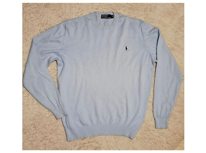 Polo Ralph Lauren Hellblauer Baumwollpullover mit Rundhalsausschnitt und Pony-Logo - Ansicht 5