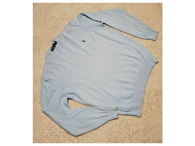 Polo Ralph Lauren Hellblauer Baumwollpullover mit Rundhalsausschnitt und Pony-Logo - Ansicht 6