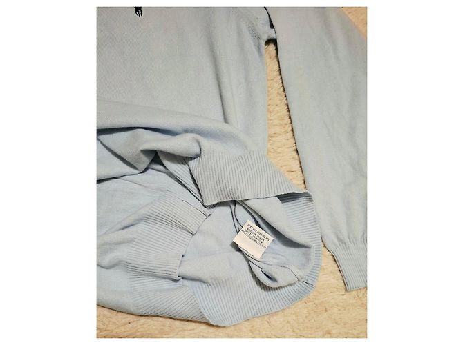 Polo Ralph Lauren Hellblauer Baumwollpullover mit Rundhalsausschnitt und Pony-Logo - Ansicht 8