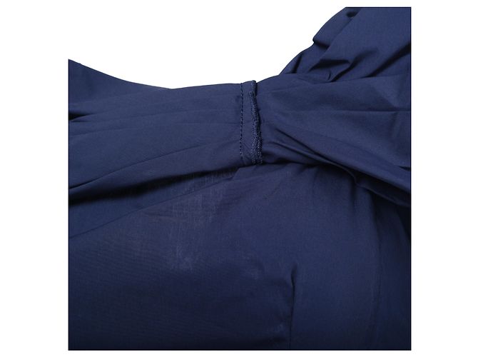 Abito Mini Blu Prada con Scollatura Off-the-Shoulder e Orlo Ruffle - vista 4