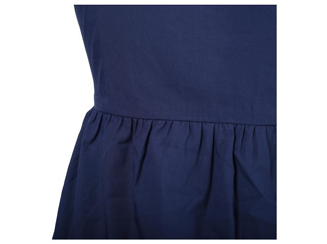 Abito Mini Blu Prada con Scollatura Off-the-Shoulder e Orlo Ruffle - vista 5
