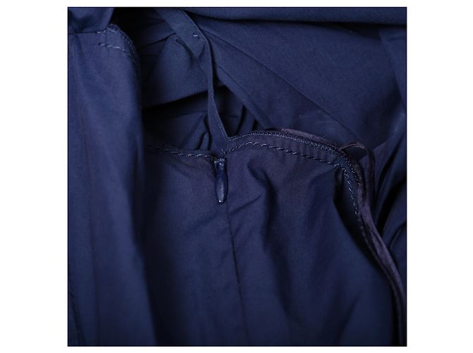 Abito Mini Blu Prada con Scollatura Off-the-Shoulder e Orlo Ruffle - vista 6
