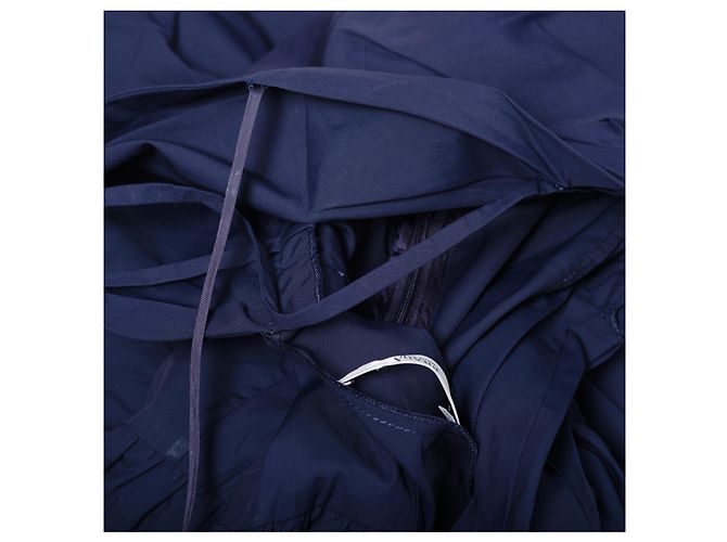 Abito Mini Blu Prada con Scollatura Off-the-Shoulder e Orlo Ruffle - vista 7