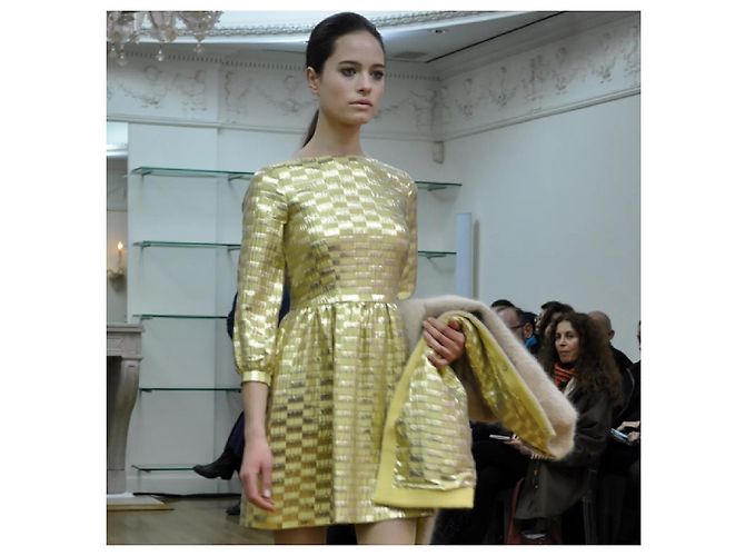 Autre Marque Mini Kleid mit Pailletten von Philosophy by Alberta Ferretti Golden Gelb - Ansicht 2