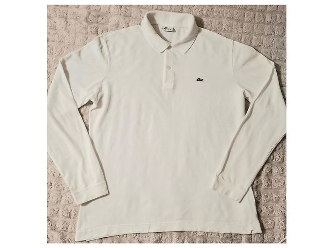 Maglietta polo Lacoste a maniche lunghe bianca Bianco - vista 9