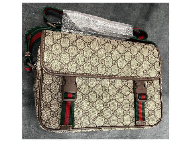 Borsa a tracolla Gucci Ophidia GG Supreme Marrone Rosso Verde - vista 16
