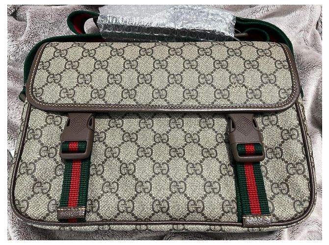 Borsa a tracolla Gucci Ophidia GG Supreme Marrone Rosso Verde - vista 2