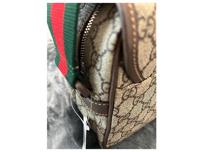 Borsa a tracolla Gucci Ophidia GG Supreme Marrone Rosso Verde - vista 4