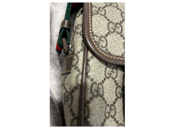 Borsa a tracolla Gucci Ophidia GG Supreme Marrone Rosso Verde - vista 6