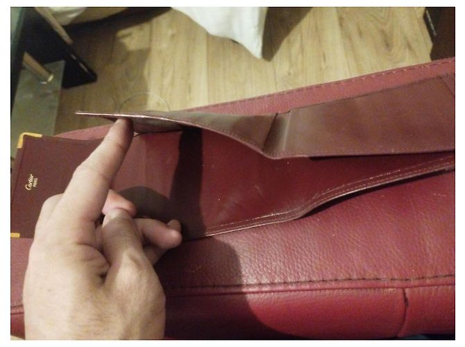 Cartera Cartier de cuero burdeos Castaño - vista 3