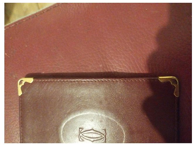 Cartera Cartier de cuero burdeos Castaño - vista 3