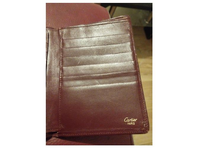 Cartera Cartier de cuero burdeos Castaño - vista 3