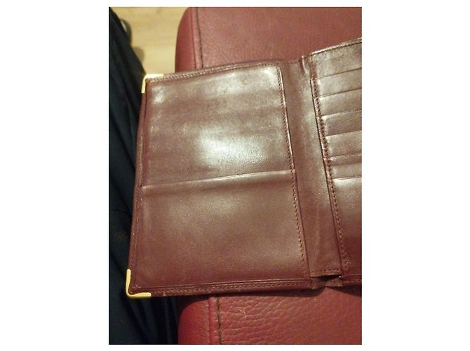 Cartera Cartier de cuero burdeos Castaño - vista 4