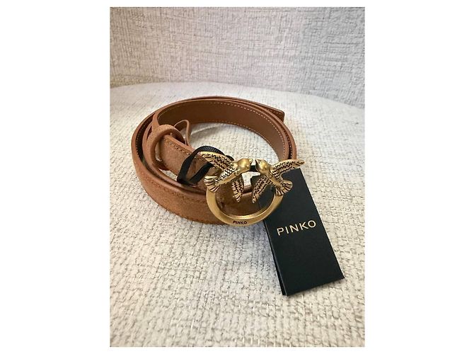 Pinko Brauner Wildleder-Gürtel mit Schnalle - Ansicht 2