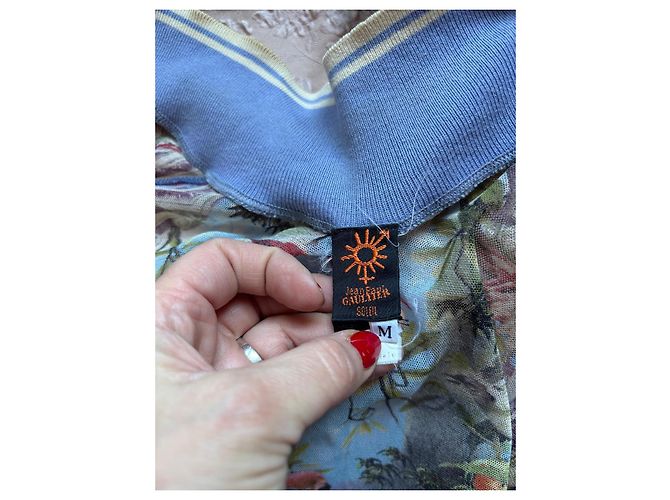 Jean Paul Gaultier 'Flamingo' Bomberjacke Pink Weiß Blau Mehrfarben Grün Orange - Ansicht 11