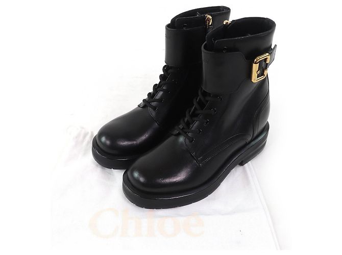 Chloé Leder Stiefeletten Chloe CODDINGTON Schwarz - Ansicht 2