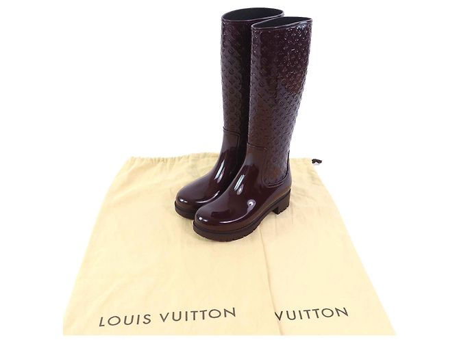 Gummiregenstiefel Monogram Louis Vuitton Braun Bordeaux - Ansicht 2