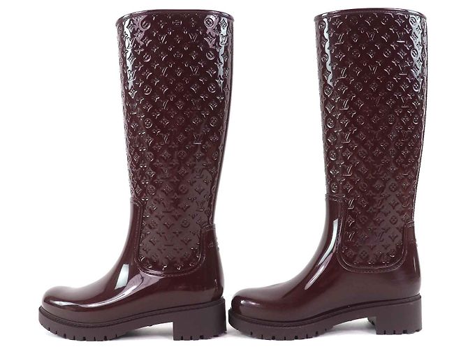 Gummiregenstiefel Monogram Louis Vuitton Braun Bordeaux - Ansicht 3