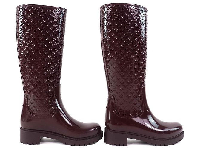 Gummiregenstiefel Monogram Louis Vuitton Braun Bordeaux - Ansicht 4
