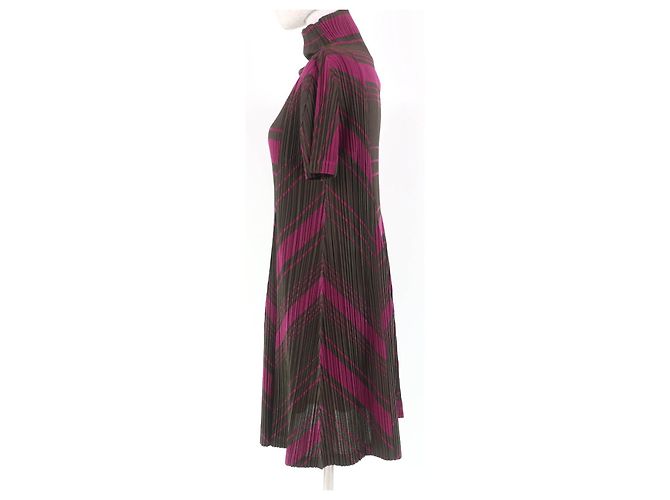 Issey Miyake FALTEN BITTE Einteiler Kleid Braun - Ansicht 2