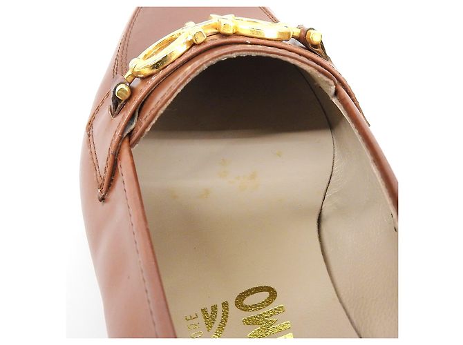 Mocassini in pelle BABS Double Gancini di Salvatore Ferragamo Marrone Bronzo - vista 10