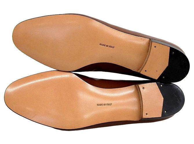 Mocassini in pelle BABS Double Gancini di Salvatore Ferragamo Marrone Bronzo - vista 6