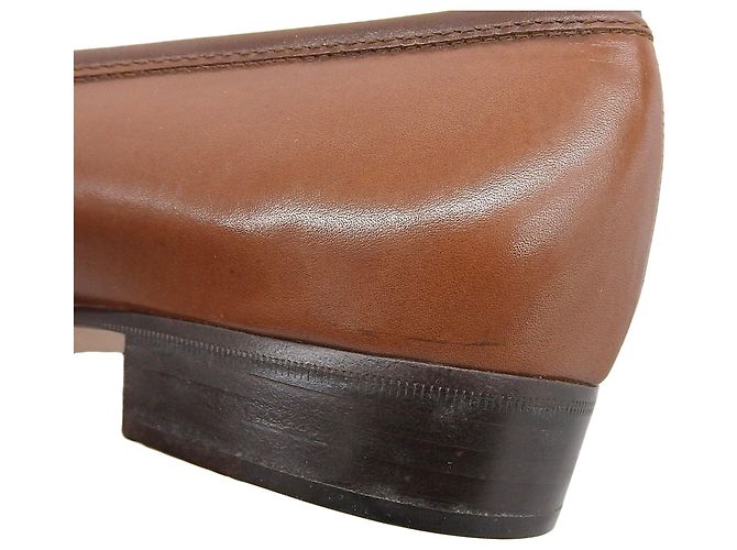 Mocassini in pelle BABS Double Gancini di Salvatore Ferragamo Marrone Bronzo - vista 9