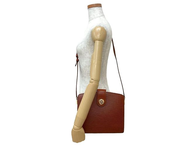 Borsa a Spalla Louis Vuitton Capucines in Pelle Epi Marrone - vista 3