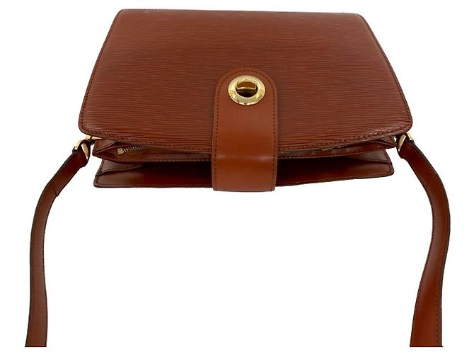 Borsa a Spalla Louis Vuitton Capucines in Pelle Epi Marrone - vista 5