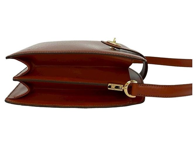 Borsa a Spalla Louis Vuitton Capucines in Pelle Epi Marrone - vista 7