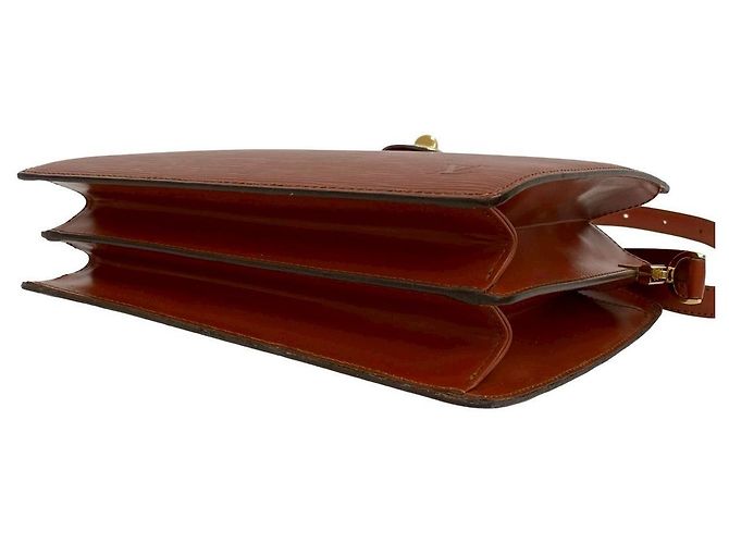 Borsa a Spalla Louis Vuitton Capucines in Pelle Epi Marrone - vista 9