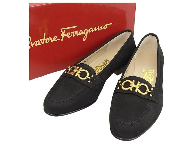 Pumps BABS in nubuck di Salvatore Ferragamo Nero - vista 2