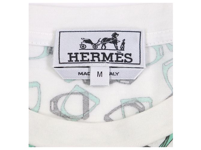 Camiseta de algodão Hermès Branco Verde - vista 5
