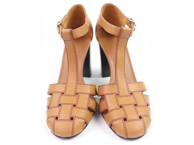 Sandali in pelle Idealista di Hermès Marrone - vista 4