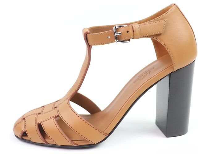 Sandali in pelle Idealista di Hermès Marrone - vista 5