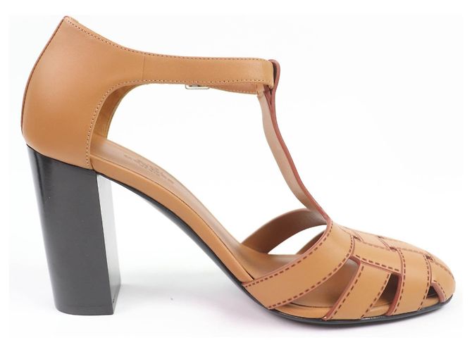 Sandali in pelle Idealista di Hermès Marrone - vista 6