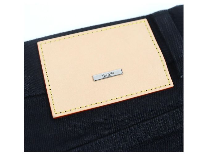 Pantaloni in denim stretch slim Louis Vuitton Nero - vista 7