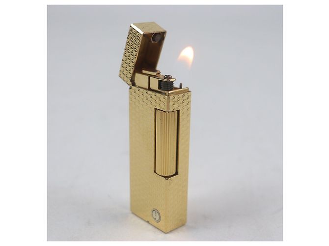 Alfred Dunhill Briquet à motif intégral Dunhill Square Doré - vue 3