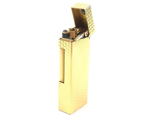 Alfred Dunhill Briquet à motif intégral Dunhill Square Doré - vue 4