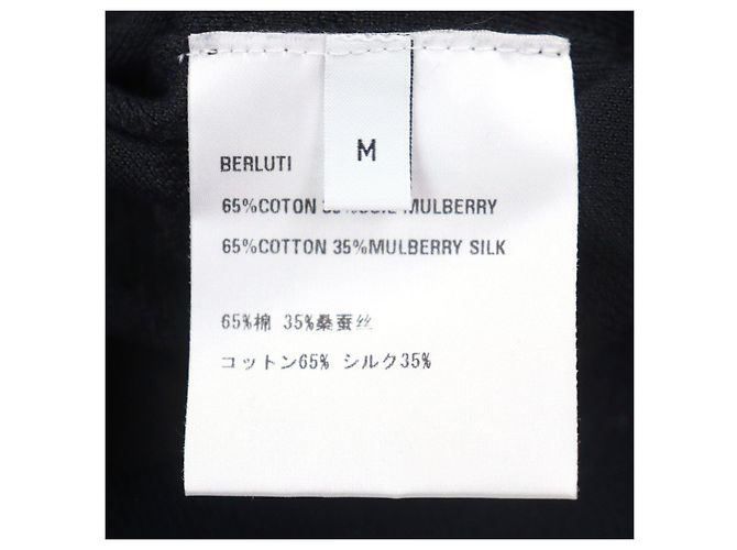 Autre Marque Berluti Calligraphy Knit Wollpullover mit Rundhalsausschnitt Blau Marineblau - Ansicht 7