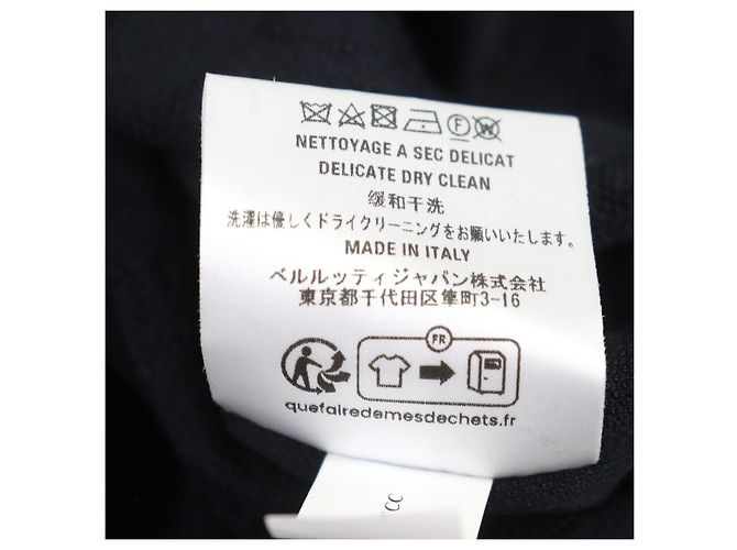 Autre Marque Berluti Calligraphy Knit Wollpullover mit Rundhalsausschnitt Blau Marineblau - Ansicht 8