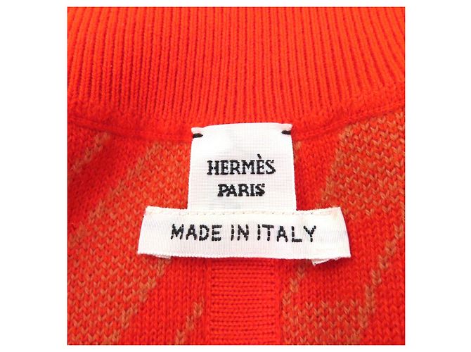 Gonna in lana reversibile con motivo H di Hermès Arancione - vista 9
