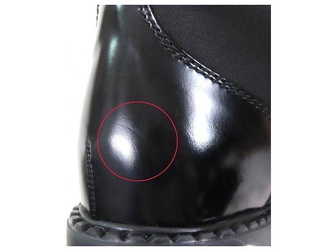 Botas de cuero cepillado con logo triangular de Re-Nylon de Prada Negro - Ansicht 17