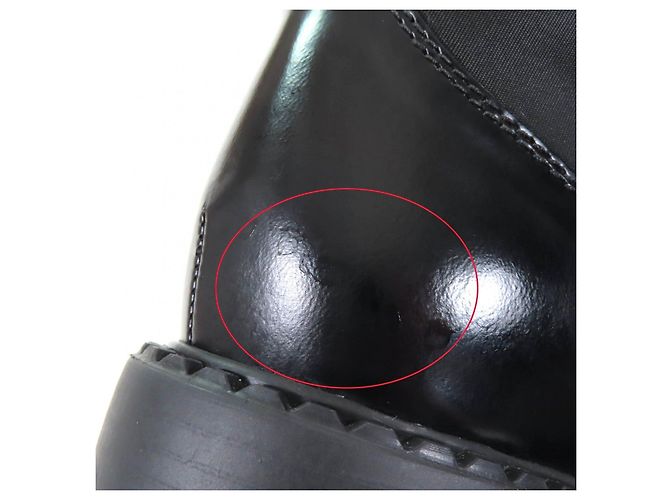 Botas de cuero cepillado con logo triangular de Re-Nylon de Prada Negro - Ansicht 18