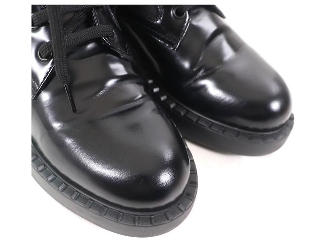 Botas de cuero cepillado con logo triangular de Re-Nylon de Prada Negro - Ansicht 8