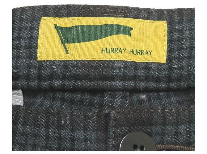 Autre Marque HURRAY HURRAY Check Flare Pants Braun Grau - Ansicht 3