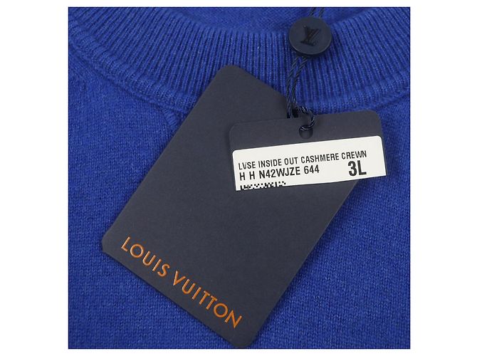 Cashmere-Pullover mit Rundhalsausschnitt Inside-out Louis Vuitton Blau - Ansicht 9