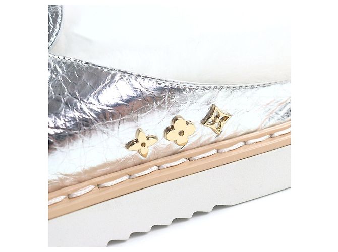Leder-Sandalen mit Monogram Flower Gürtel und LV-Initialen von Louis Vuitton Silber - Ansicht 7